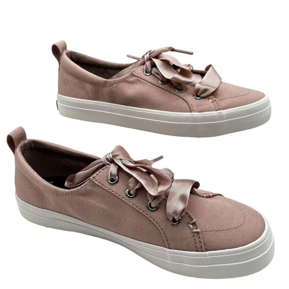 Sperry Womens 6.5 Sneakers Canvas Lace Up Sneaker Rose Memory Foam Comfort Shoe